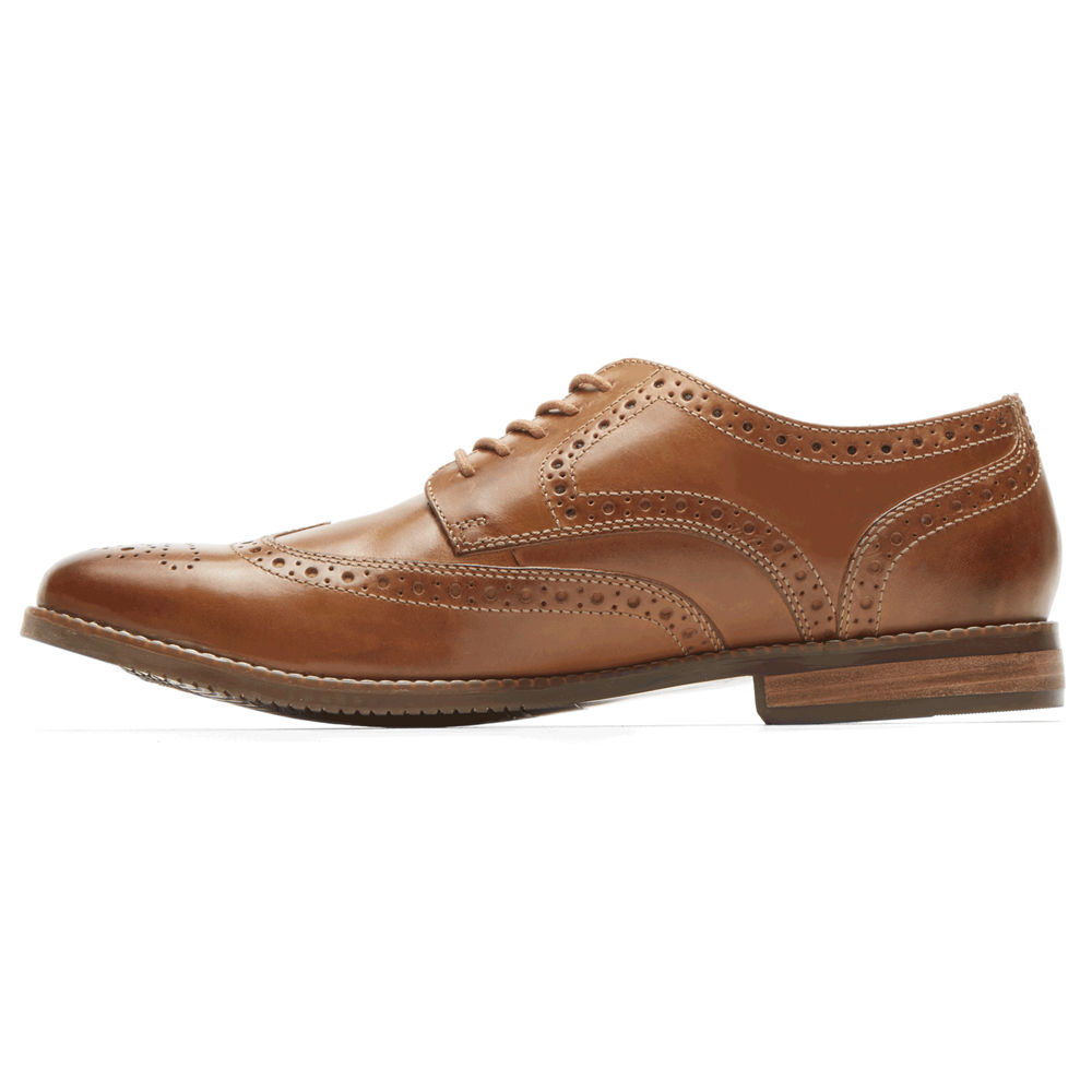 Rockport Mens Lace Up Brown - Style Purpose Wingtip - UK 670-YAPCZR